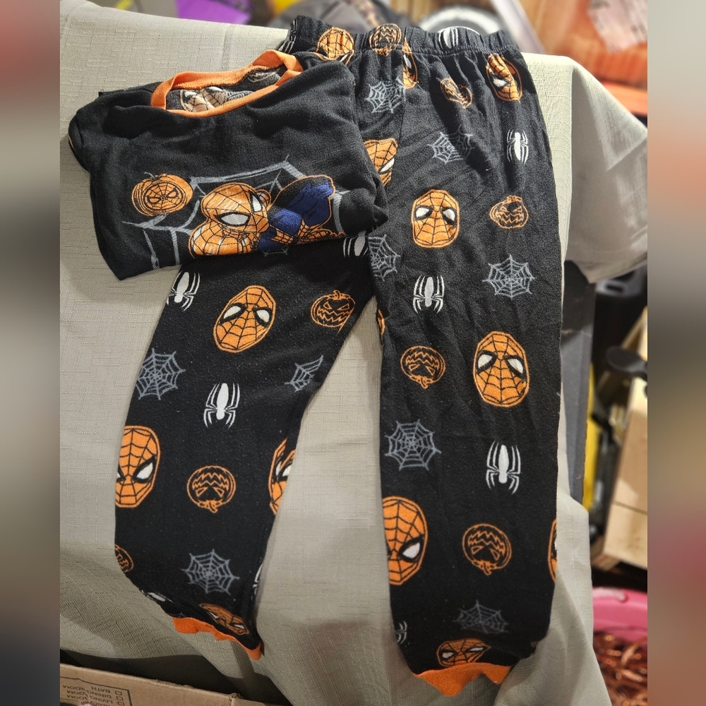 Marvel Spider-Man Black and Orange Kids Pajama Set